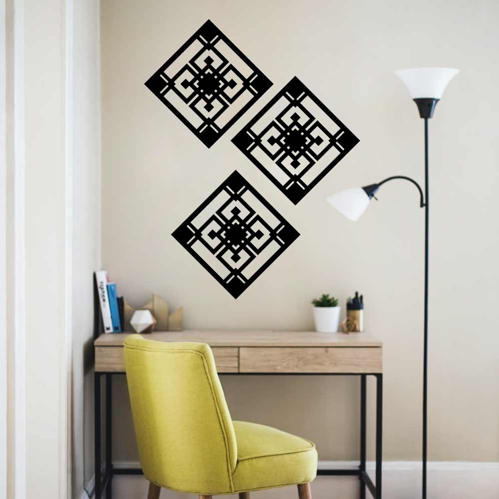 Abstract Consquare Wall Panel Set of 3 Panels