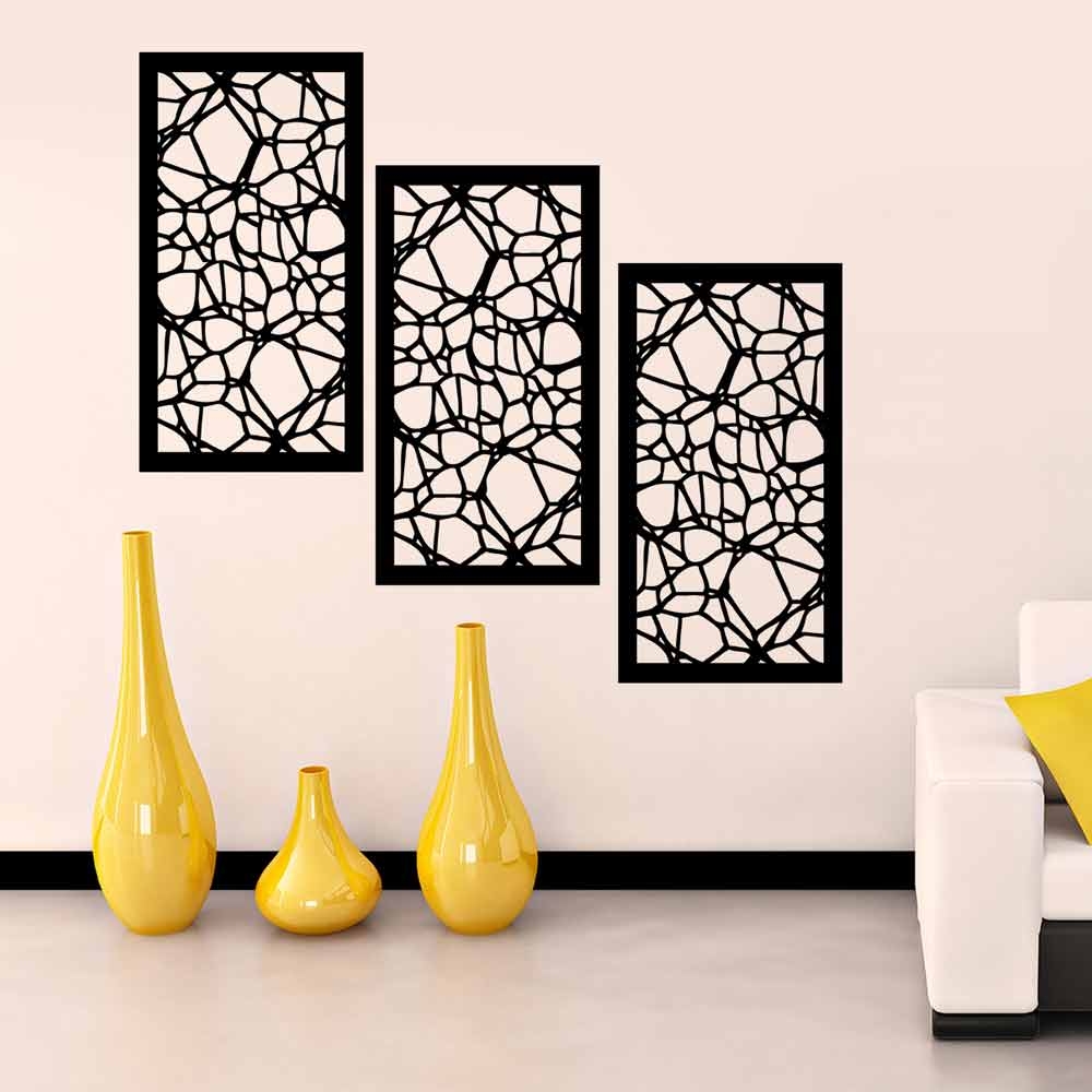 Cracked Ice Wall Panel Set of 3 Panels