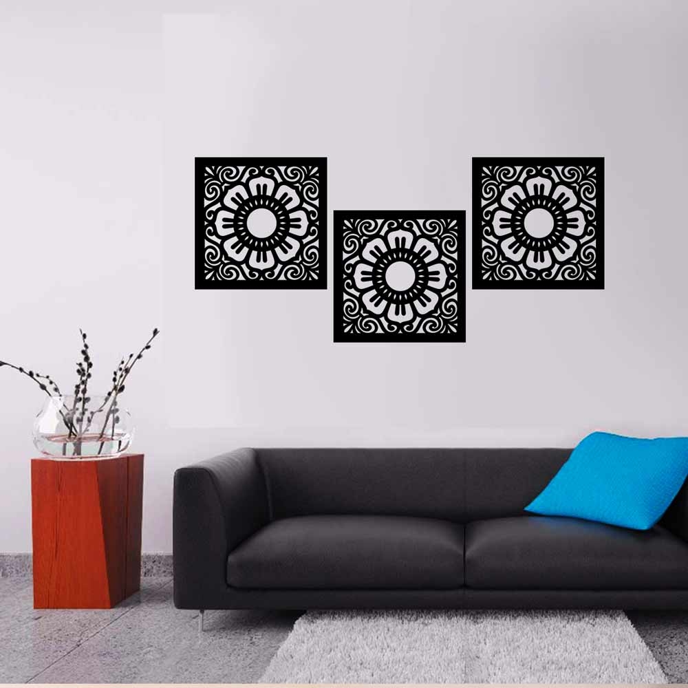 Gothic Floral Ornament Wall Panel Set of 3 Panels