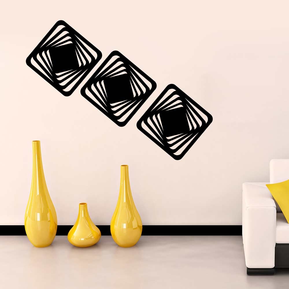 Abstract Illusion-II Wall Panel Set of 3 Panels