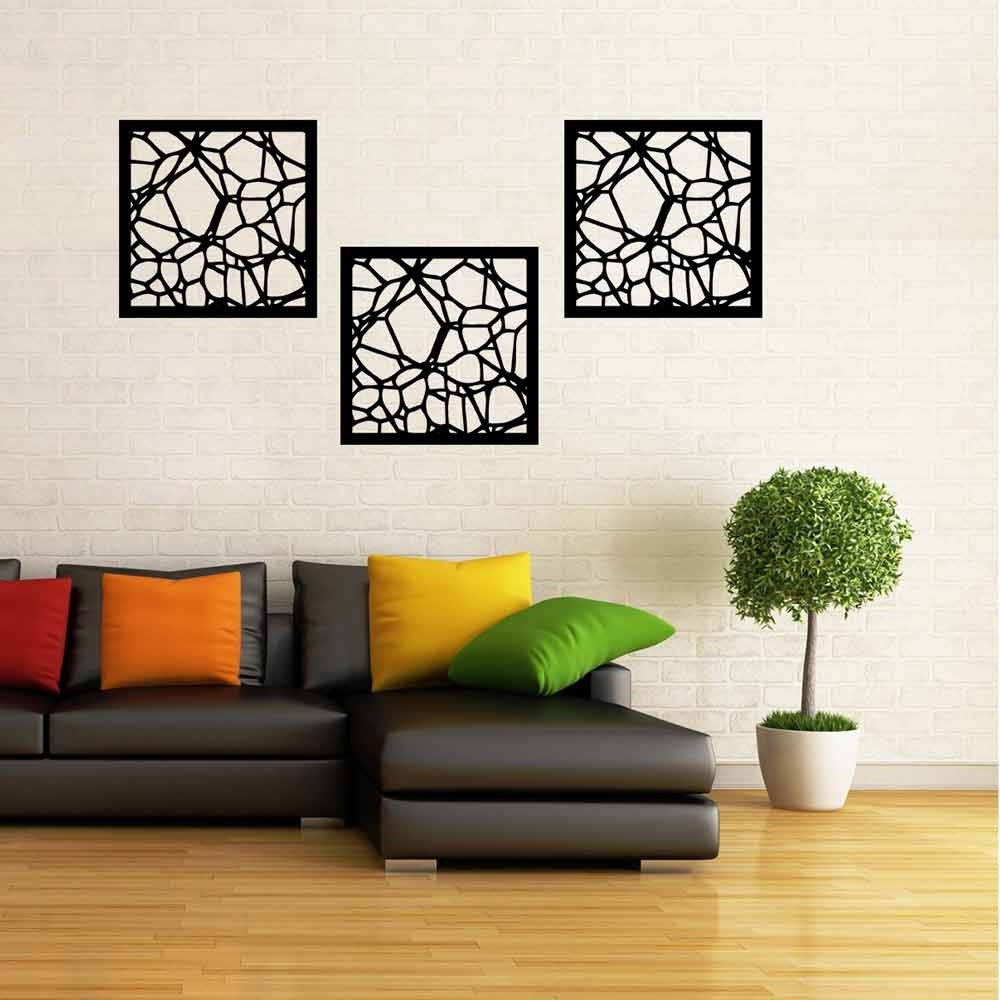 Abstract Cut-out Wall Panel Set of 3 Panels