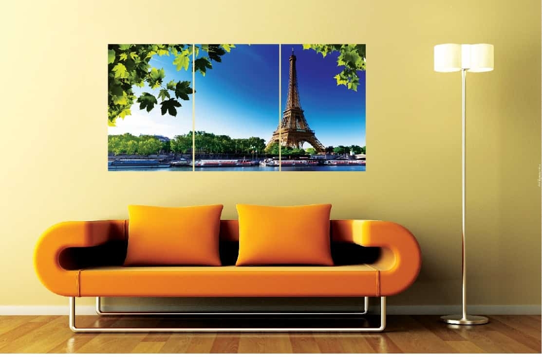 Effiel Tower Set of 3 Wall Mounted Panels