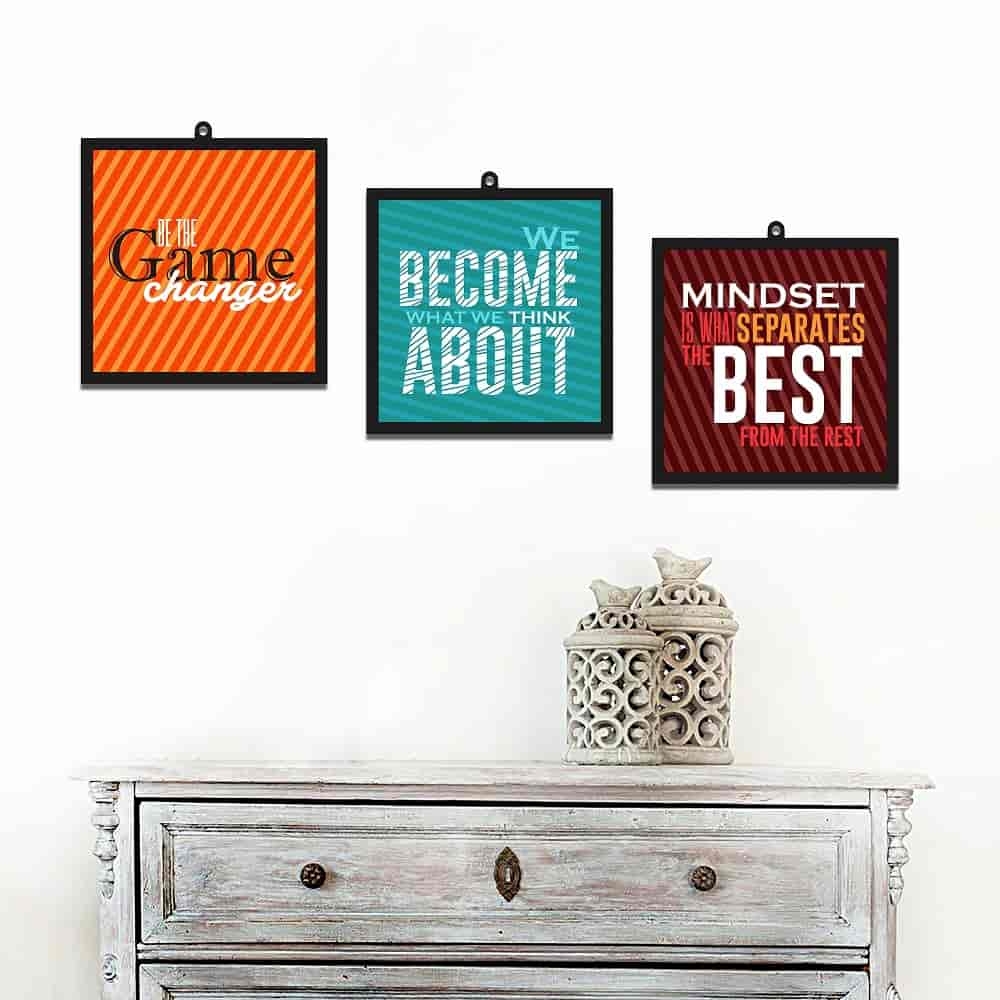 Mindset Quotes Set Of 3 Wall Art Panels