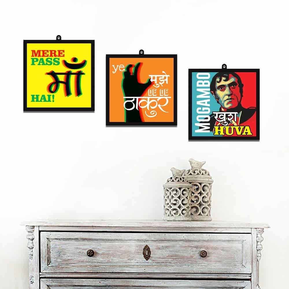 Bollywood Tadka Set Of 3 Wall Art Panels