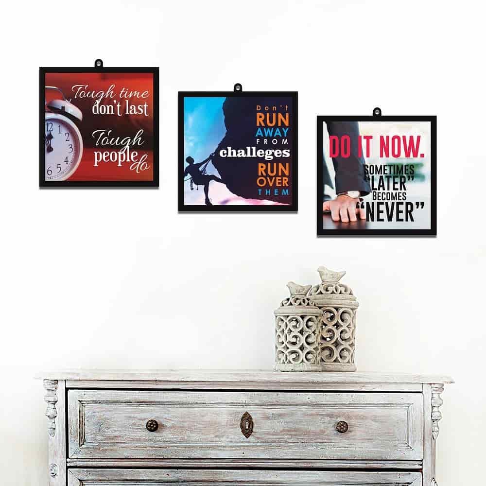 Time Quotes Set Of 3 Wall Art Panels