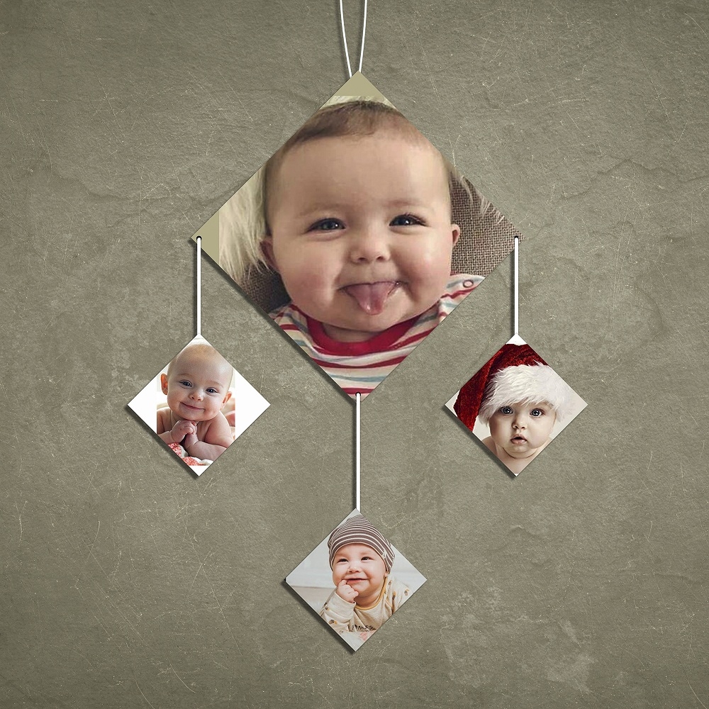 Diamond 4 Pic Personalized Photo Wall Hanging