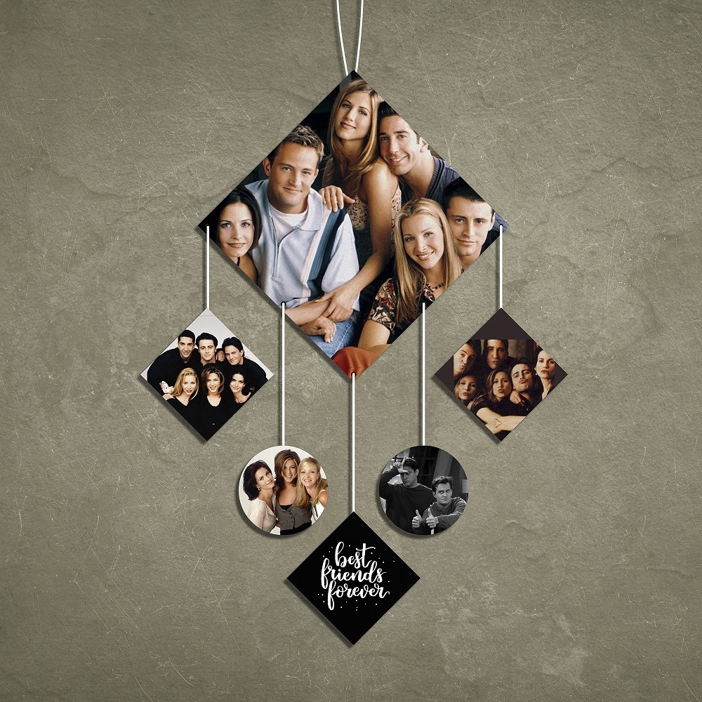 Diamond 6 Pic Personalized Photo Wall Hanging