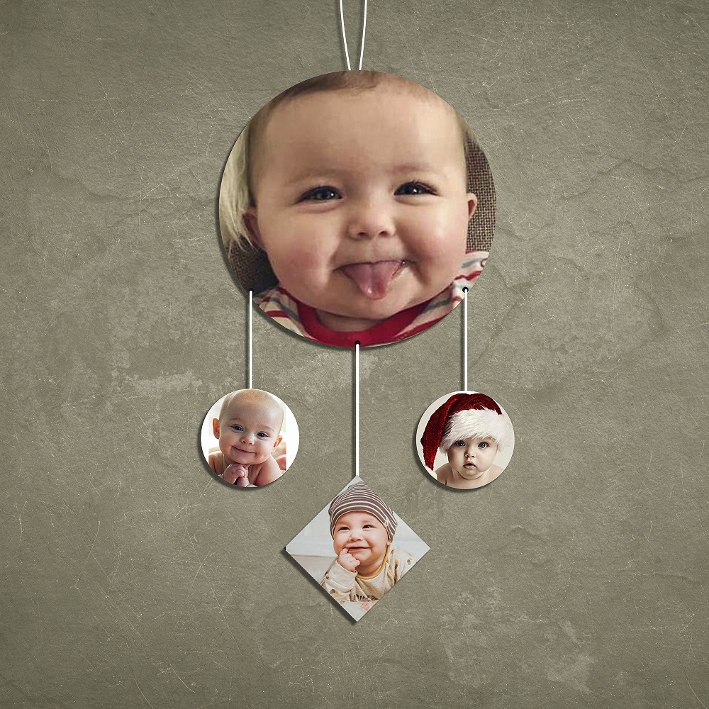 Circle 4 Pic Personalized Photo Wall Hanging