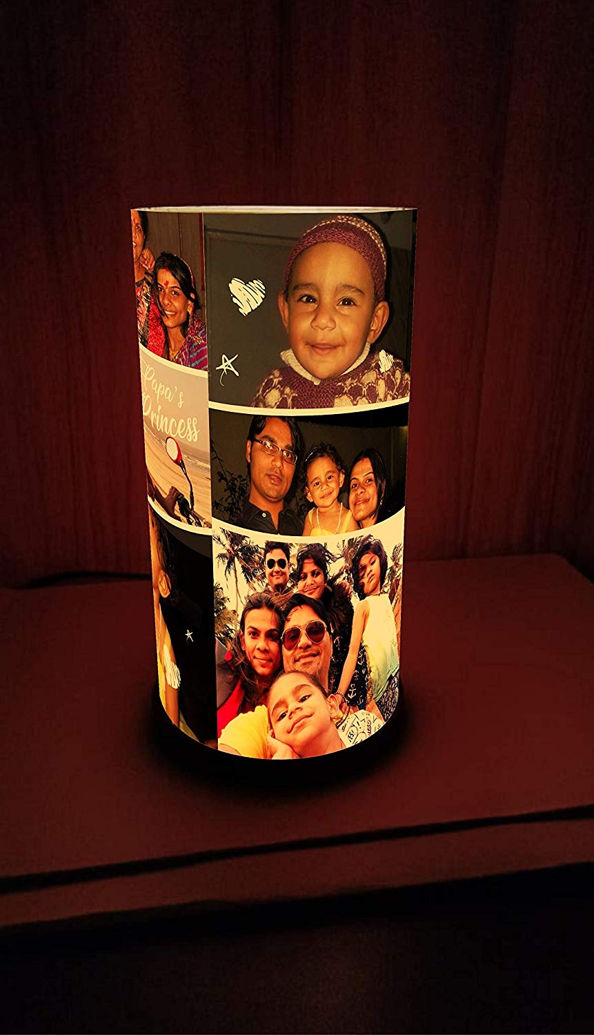 Personalized Anniversary/Birthday Acrylic Cylindrical Lamp