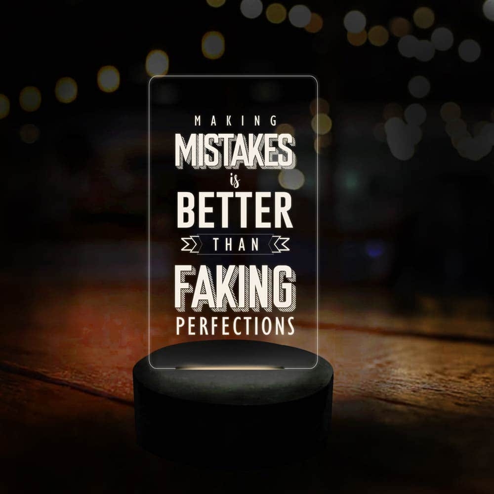 3D LED Making Mistakes Motivational Lamp