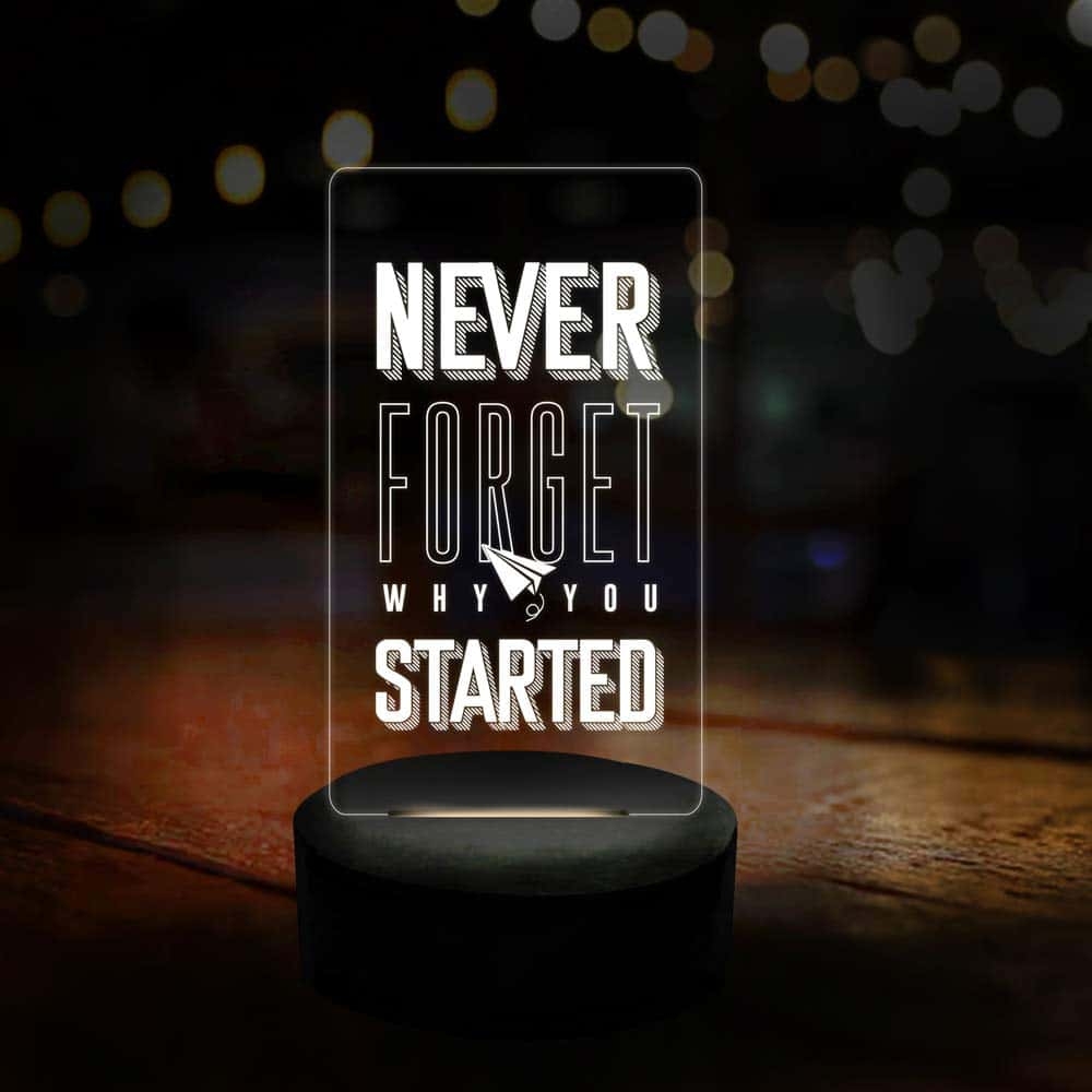 3D LED Never Forget Motivational Lamp