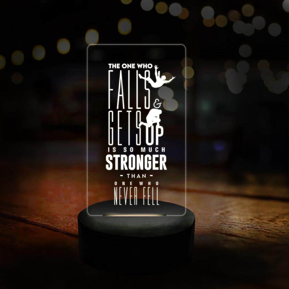 3D LED One Who Falls Motivational Lamp
