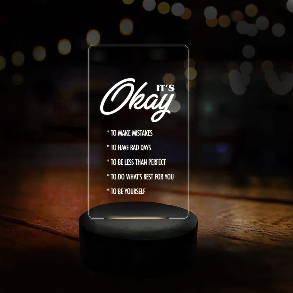 3D LED Its Okay Motivational Lamp