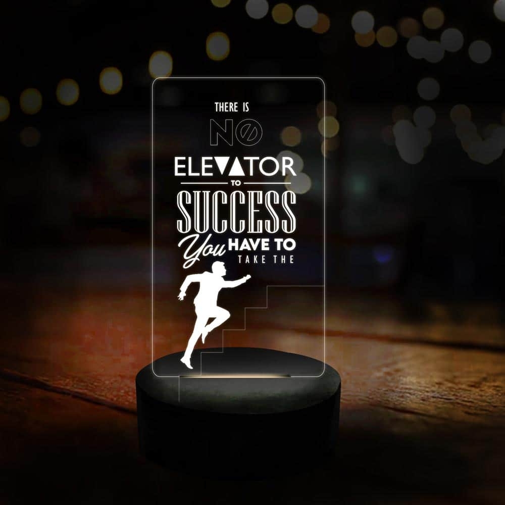 3D LED No Elevator Motivational Lamp