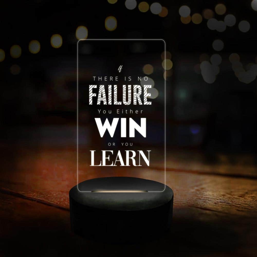 3D LED Win Or Learn Motivational Lamp